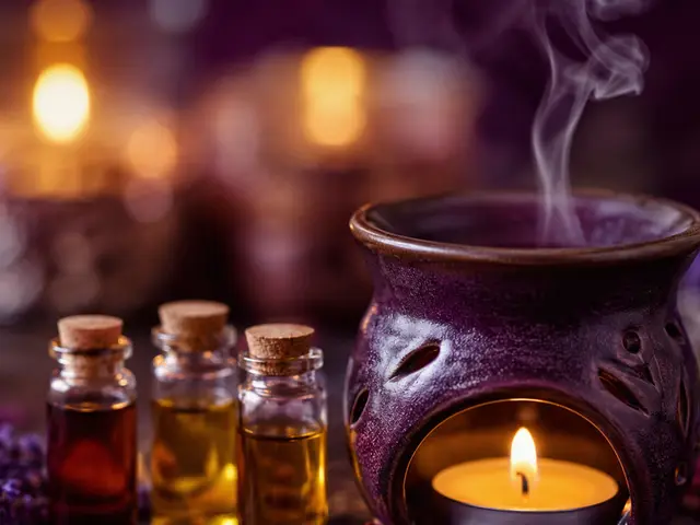 Buhurdanlık ve aromaterapi yağı şişeleri — Ortaköy, Masaj Salonun